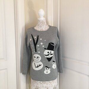 Belldini Gray Snowman sweater